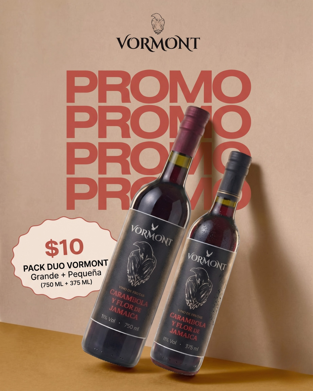 Promo Pack Dúo VORMONT: Vino de Carambola y Flor de Jamaica